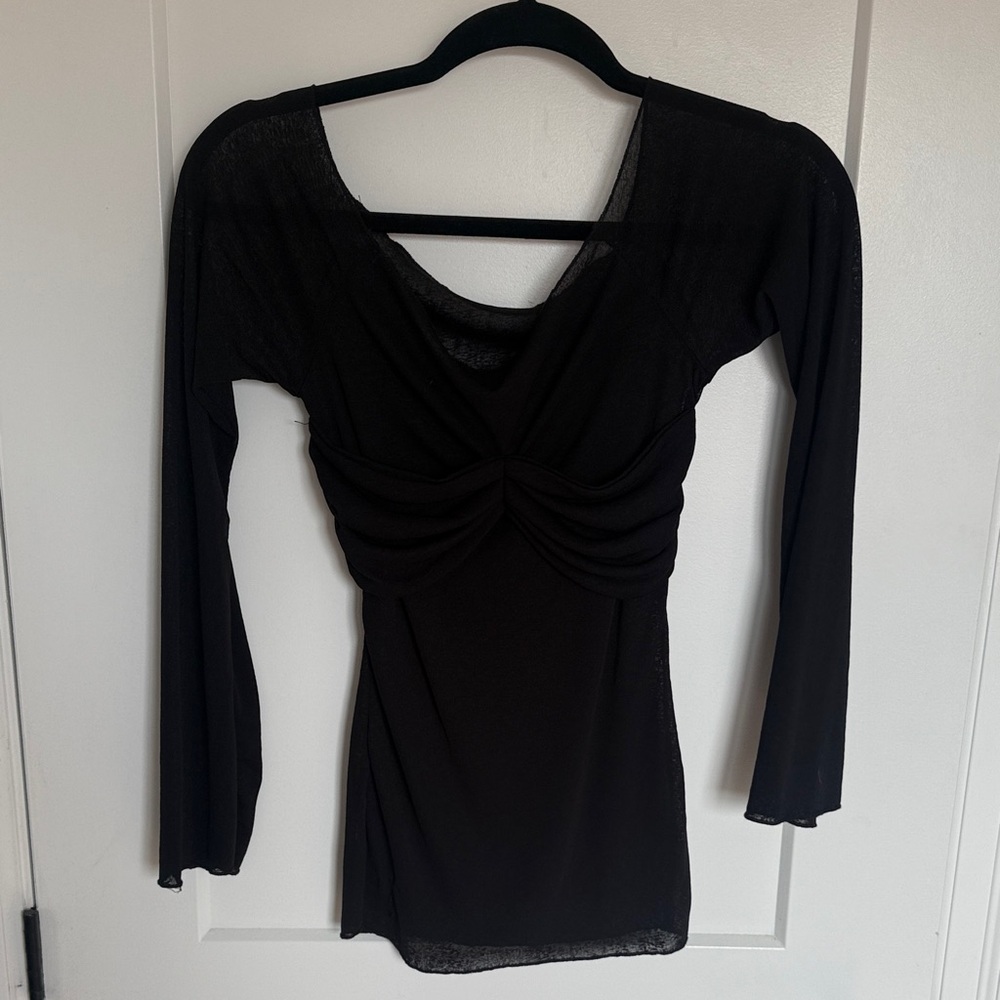 Amazon SHEER Black Long Sleeve Top